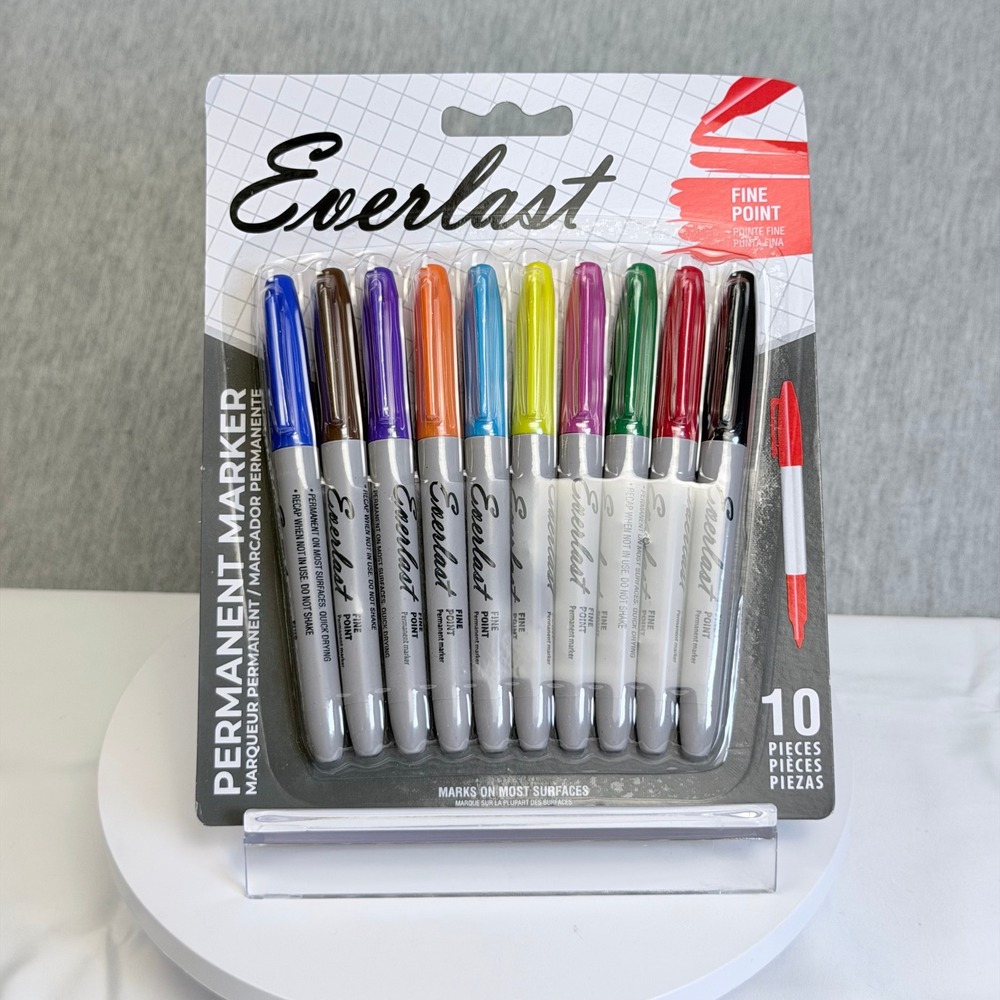Everlast Permanent Markers 10 Count Fine Point Multi-Color Set 09121 NEW